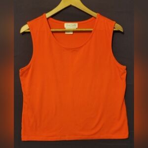 Bright Orange Sleeveless Tank Top. Size Large
